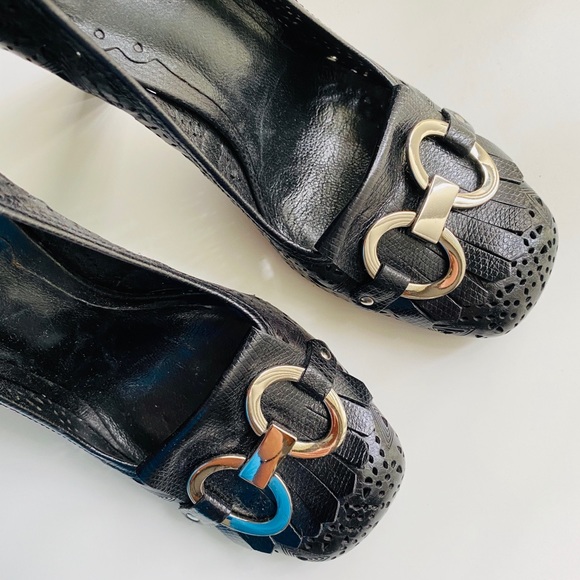 Vince Camuto Lazer Cut Leather Heels - Picture 4 of 6